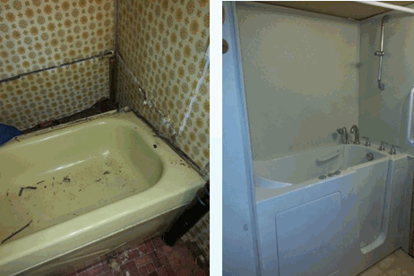 Before and After Walk in Tubs Installation